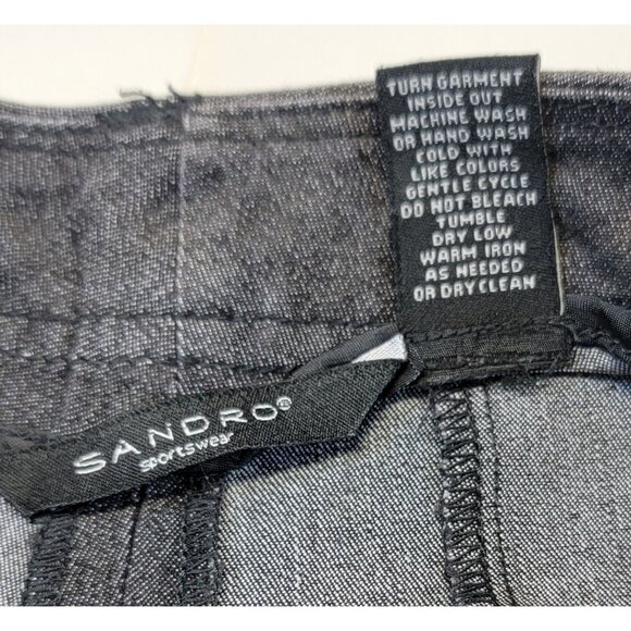 Sandro Sportswear Cropped Pants Grey Womens Size 10 Cotton Blend - Picture 4 of 8